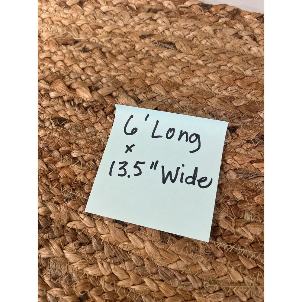 Natural Braided Jute Table Runner 6ft x 13.5in Rustic Farmhouse Boho Decor Tan